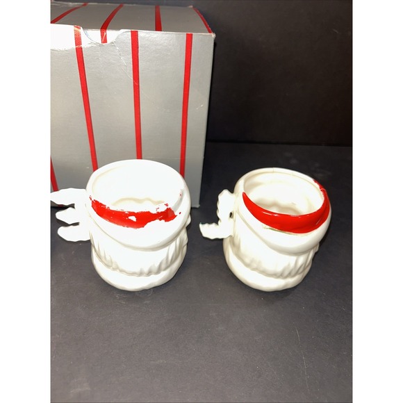 VTG Set of 4 Commodore Japan Noel Santa Faces Ceramic Mugs Hand Painted  1950's - Picture 9 of 13